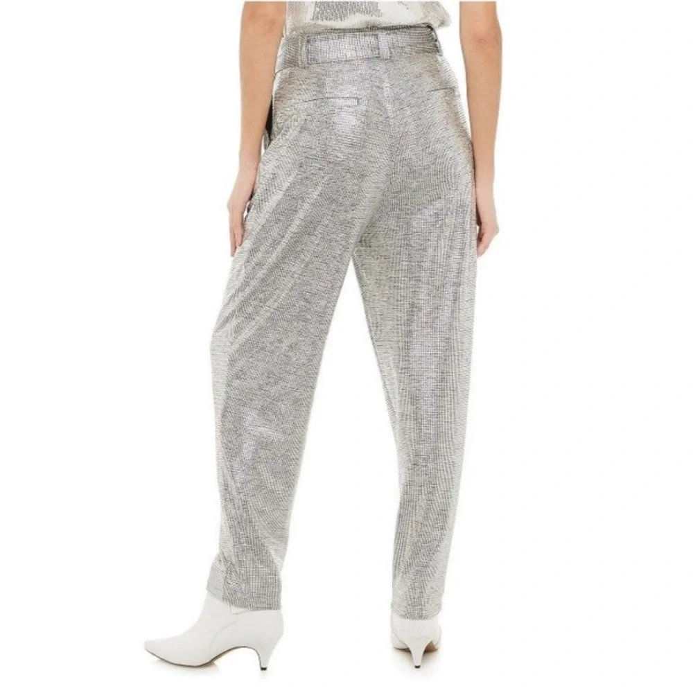 Metallic-sheen tapered pants - Picture 2 of 2